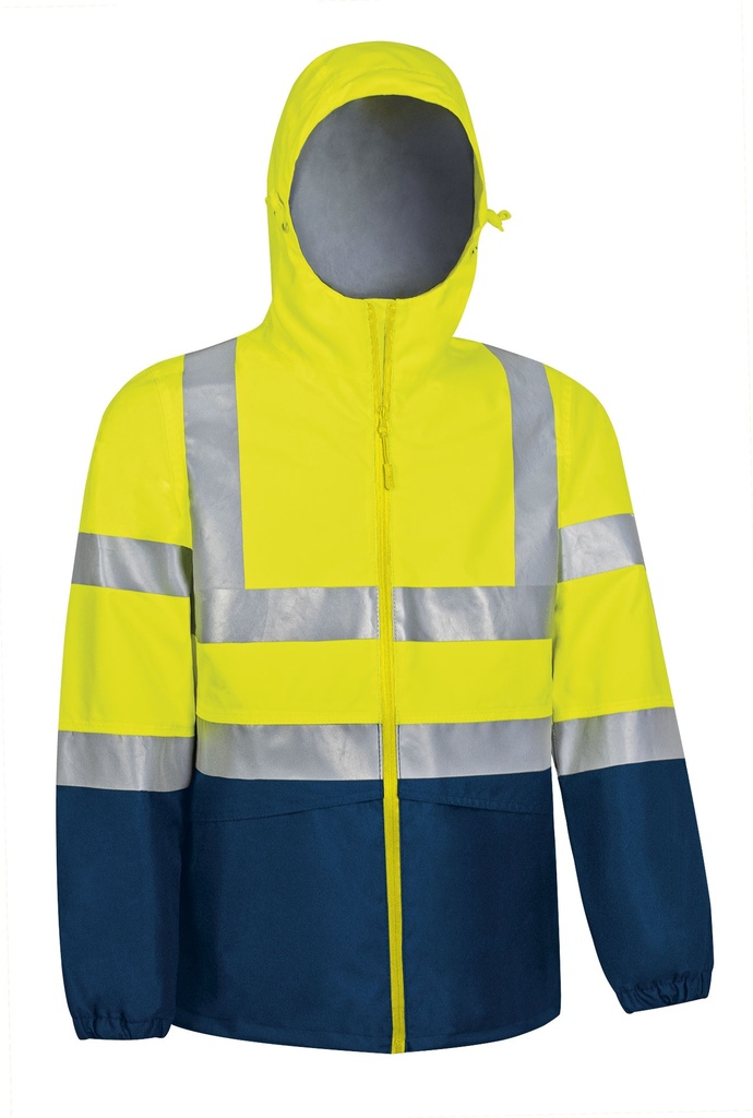 [V503] Chaqueta lluvia A.V. TORNADO V503 (Sin serigrafía, S, amarillo flúor-azul marino orión)