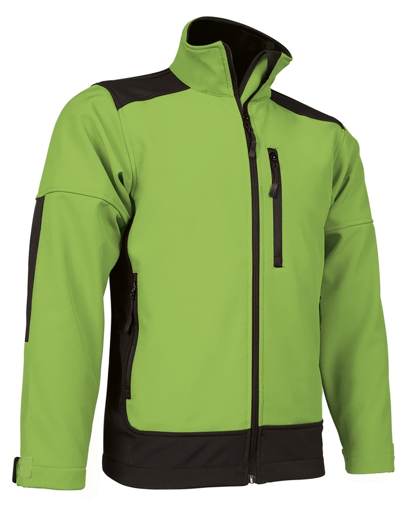 [V334] Chaqueta softshell SAPONI (Sin serigrafía, S, rojo loto-negro)