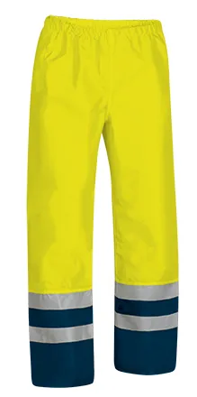 [V507] Cubre pantalón de lluvia NARVIK V507 (Sin serigrafía, S, amarillo flúor-azul marino orión)