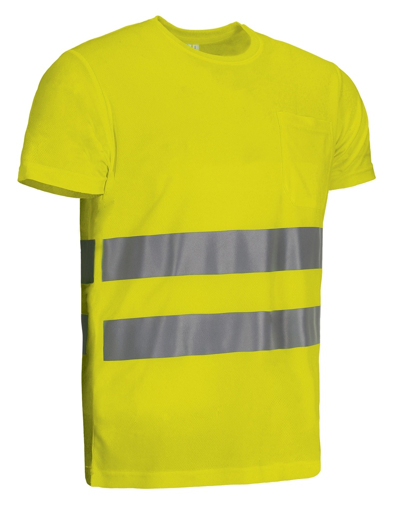[V790] Camiseta A.V. M/C STRAHAN V790 (Sin serigrafía, S, amarillo flúor)