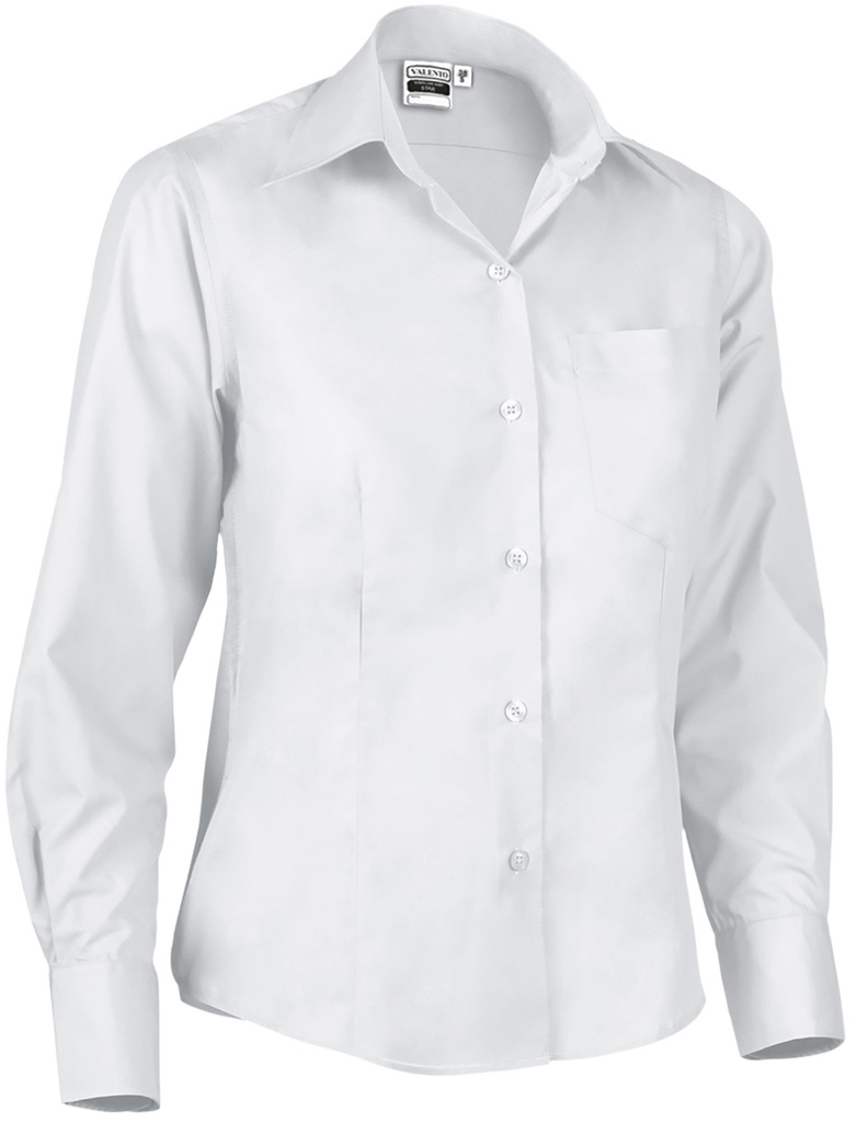 [V285] Camisa M/L Mujer STAR (Sin serigrafía, _36/XS, blanco)