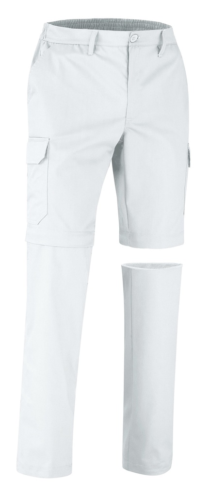 [V413] Pantalón desmontable LIVINGSTONE V413 (Sin serigrafía, S, blanco)